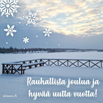 Alavus-joulukortti Hyvää ja kaunista -maisemagrafiikalla. Lähetä vaikkapa sähköpostilla tai jaa somessa!